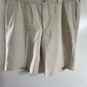 Peter Millar Cream Flat Front Shorts
